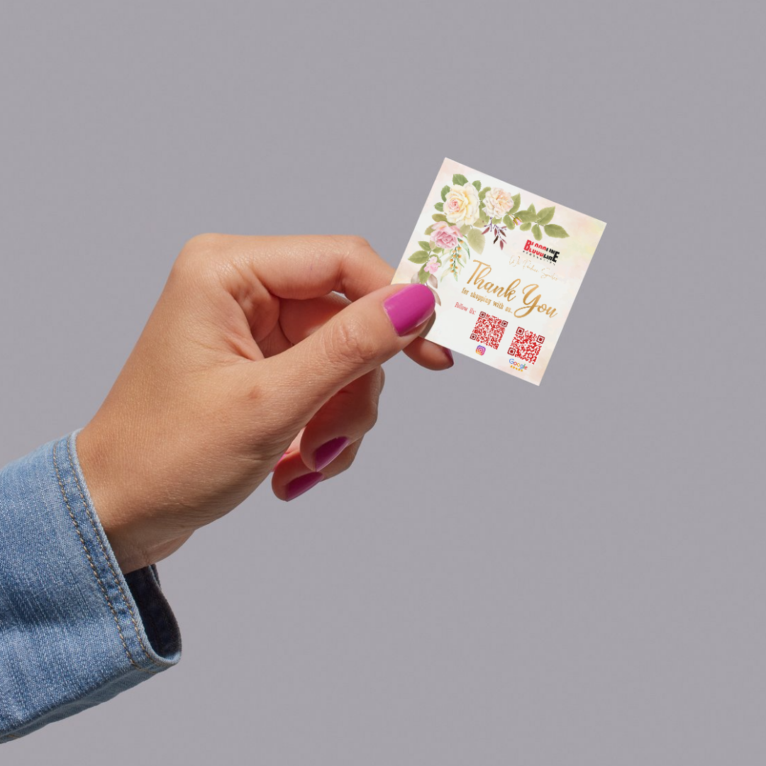 Custom Thank You Cards 3"x3" inch – Personalized with Name, Logo & Message