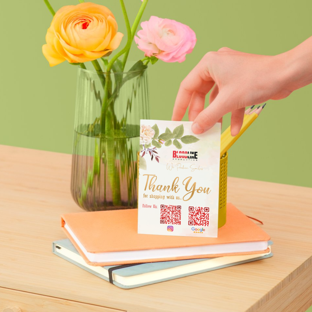 Custom Thank You Cards 3"x3" inch – Personalized with Name, Logo & Message